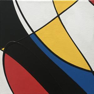 composition in red, blue, and yellow