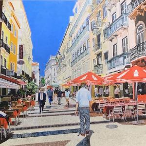 ANOTHER DAY IN LISBON 16"x20" acrylic painting, $1000