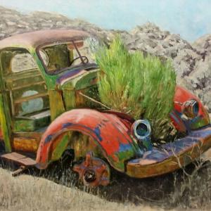 Desert Truck Garden, oil painting, $750
