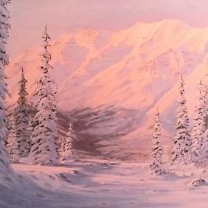 Mt. Timpanogos in Winter, 30"x40" oil on canvas