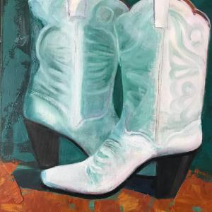 GIRLS' NIGHT OUT 16"x20" oil painting, $400