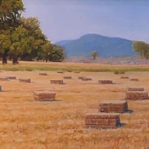 Utah Hayfield, 9"x12" oil painting, $425