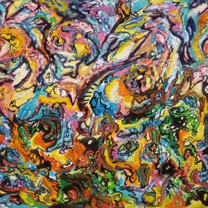 ALBATROSS RETURNS mixed media painting