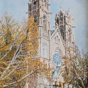 CATHEDRAL OF THE MADELEINE 16"x20" acrylic painting, $1000