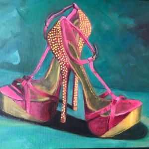 DANCING SHOES 12"x16" oil painting, $200