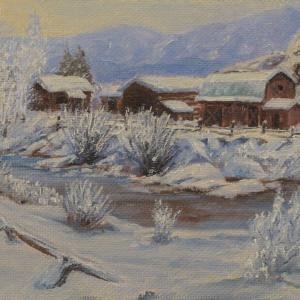 30 Below Morning, 8"x10" oil painting,$350