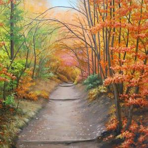 FALL PATH 24"x18" oil painting