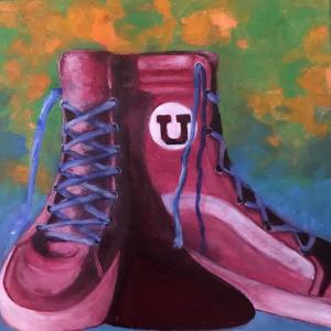 HI TOPS oil painting, $275
