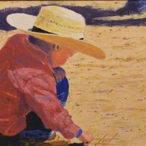 IT'S YOUR TURN, DAD 9"x12" oil painting, $395