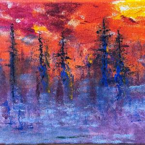 WINTER MIST, acrylic painting by Jeff Myers