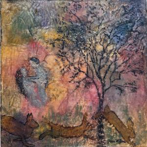 LOVERS III, encaustic painting by Joan Zone