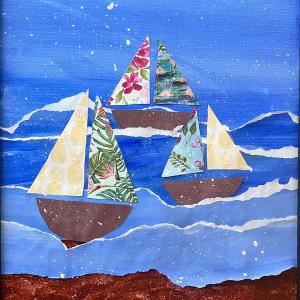 OVERLAPPING SAILBOATS by Esther Parrett, age 10