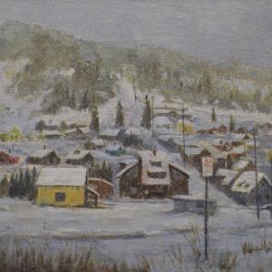 PARK CITY FIRST SECURITY BANK BUILDING 12"x16" oil painting, $495