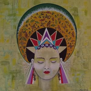 PROTECTOR OF THE POLLINATORS 24”x24” acrylic painting, $350