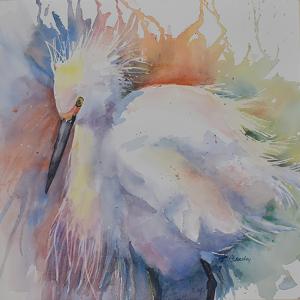 RUFFLED FEATHERS 14"X14" watercolor, $595
