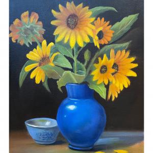 SUNFLOWERS oil painting by Sandra Williams