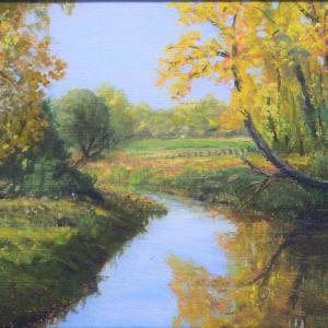 THE FISHING HOLE 8"x12" oil painting, $395