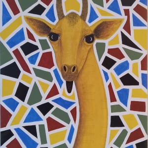 TRANSPARENT GIRAFFE acrylic painting